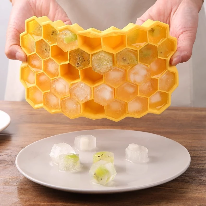 【新疆包邮】新款硅胶蜂窝冰块模具买一送一好脱落便携蜂巢创意自制
