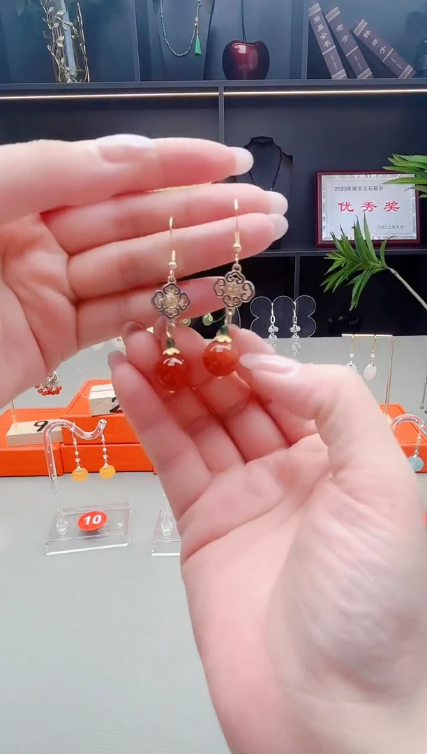 未镶嵌耳钉玛瑙/玉髓223