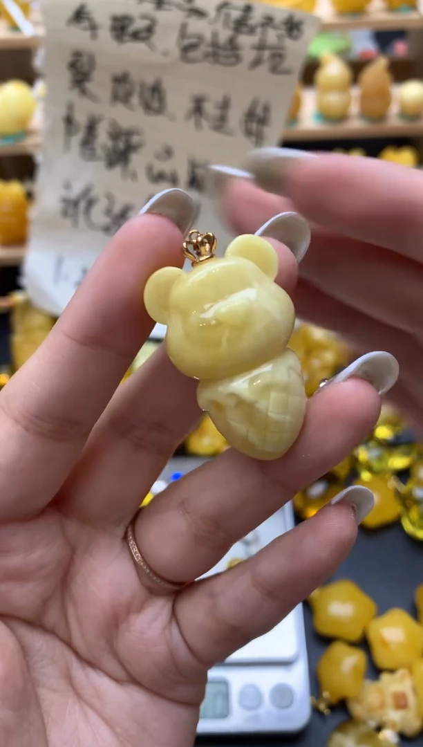 琥珀18K金镶嵌珠宝奇石043琥珀蜜蜡微瑕