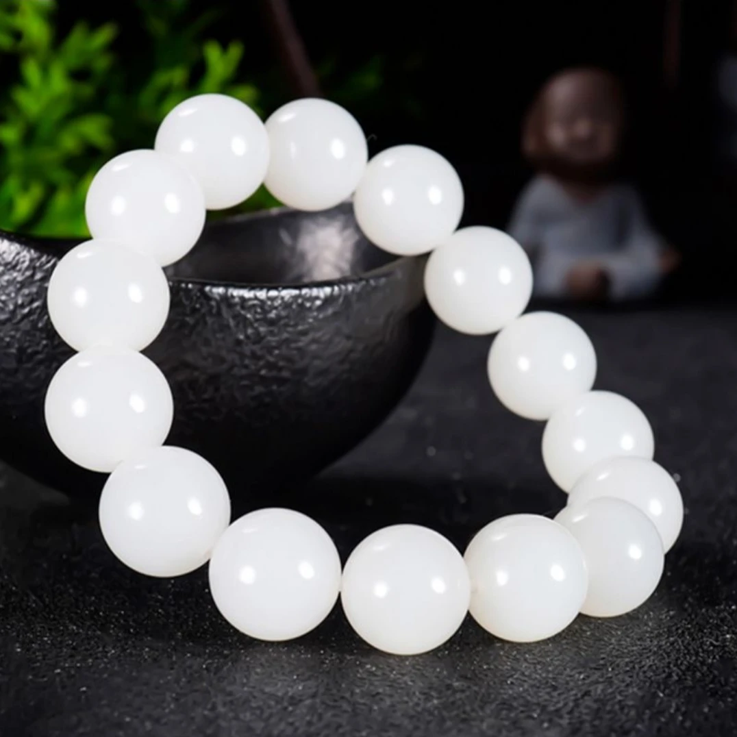 新疆和田玉于田手串卡16mm