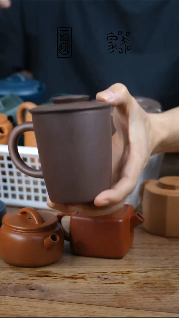 茶壶紫砂x*瑕大紫盖杯