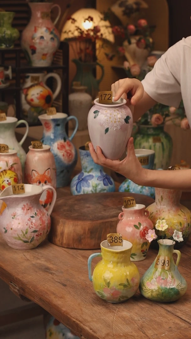 陶瓷景德镇设计师手作花器摆件侘寂风172