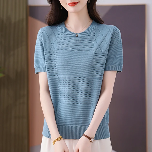 春竹世家莱赛尔天丝t恤女士短袖2025夏季新款薄款透气打底衫气质