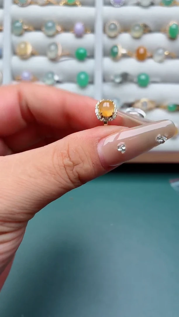 银S925镶嵌戒指翡翠.