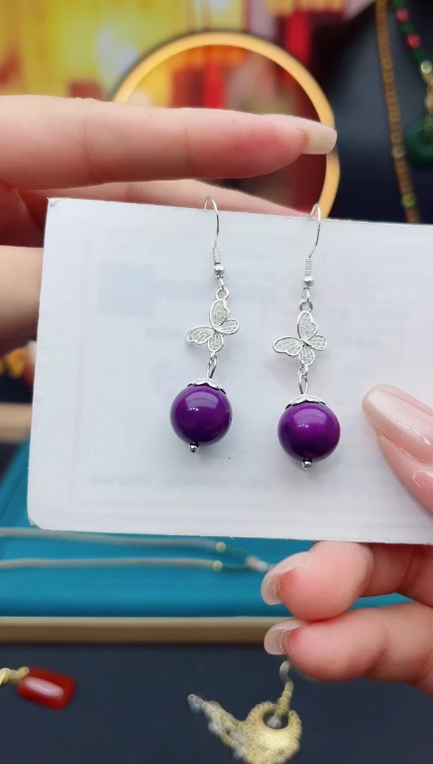 玛瑙/玉髓耳饰银S925镶嵌414000