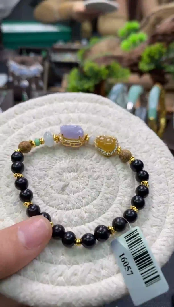 颈饰银S925镶嵌翡翠净货16057