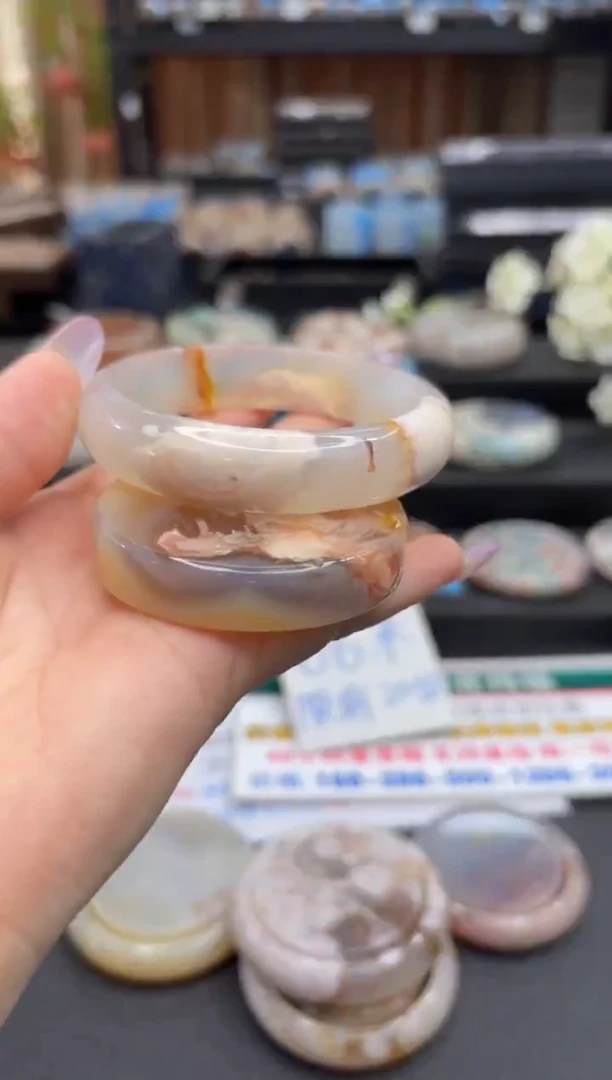 未镶嵌手镯石英质玉C27(59圈赠送镯心)矿物质共生