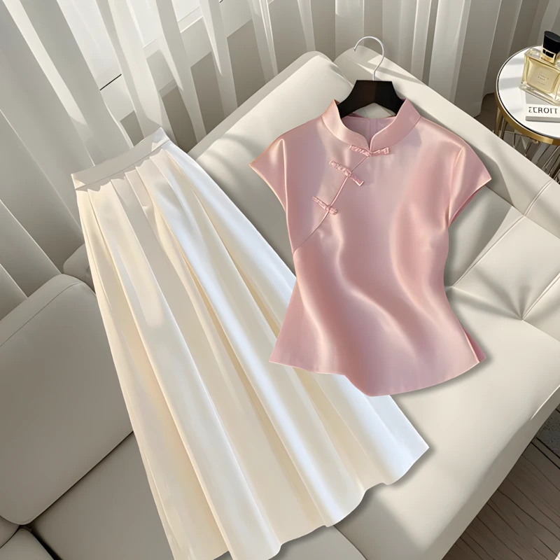 2025夏季新款欧货小个子高端超好看气质上衣别致时尚百搭半身裙女