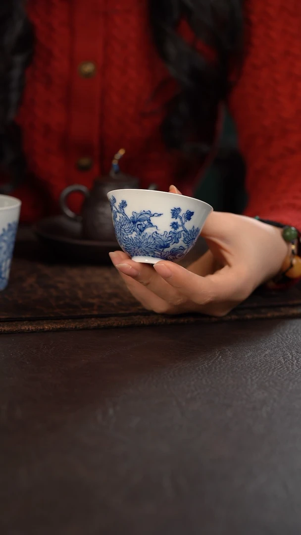 【闪购商品】杯君心福利HLX陶瓷菊花三秋杯