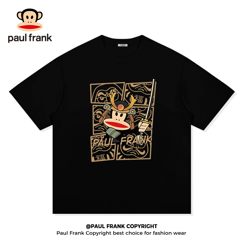 paul frank/大嘴猴日系潮流短袖男款夏季重磅纯棉正肩半袖t恤衫B