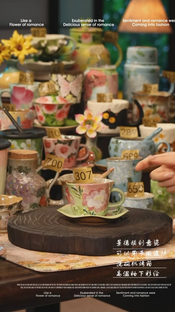 陶瓷307景德镇高温釉下彩手工手绘款式