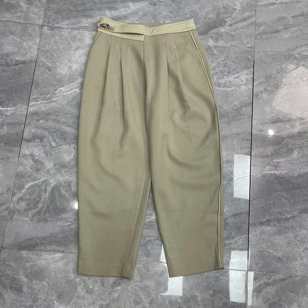 【晨浠定制】 新款时尚百搭皮腰头西服裤两色8217