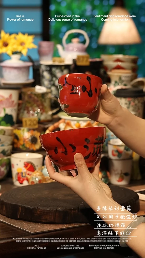 陶瓷景德镇高温釉下彩手工手绘款式@A0815@