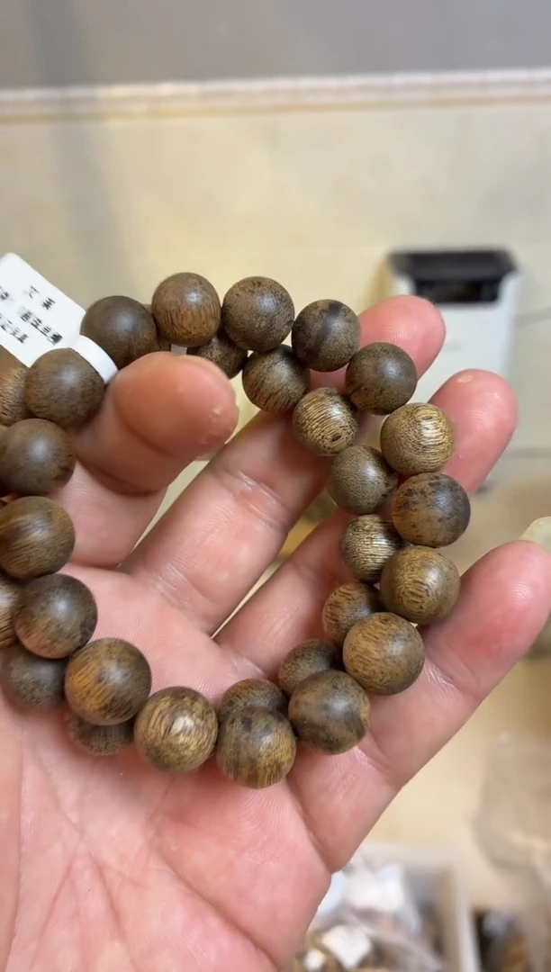 沉香手串 文莱圆珠单圈昆仑梅格1.3多样性发其一