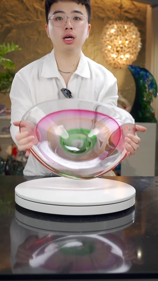手工艺品琉璃三色果碗果盘（微瑕色料）