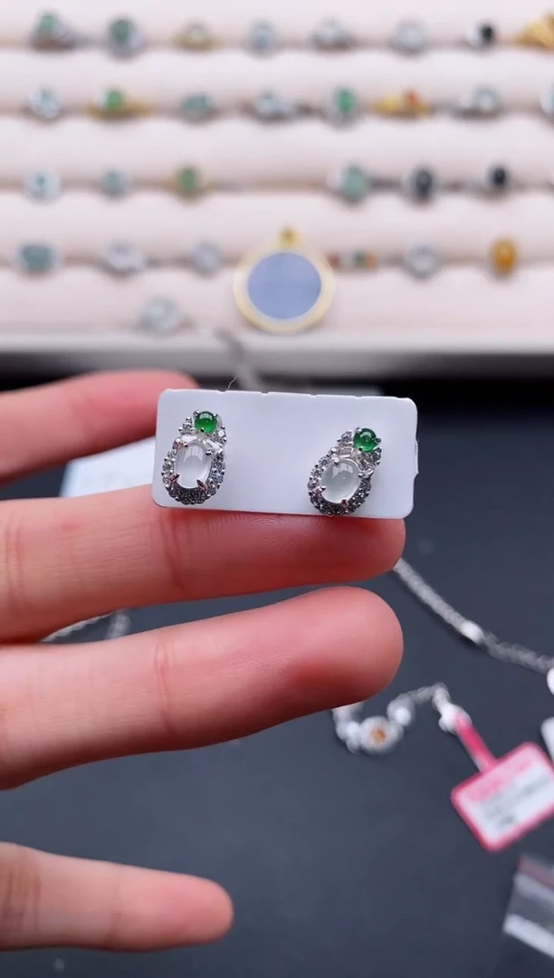 银S925镶嵌戒指翡翠55555555+6