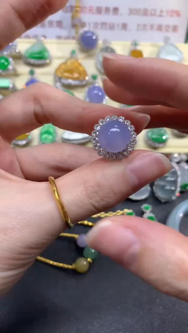 翡翠戒指18K金镶嵌戒指|16000+1600