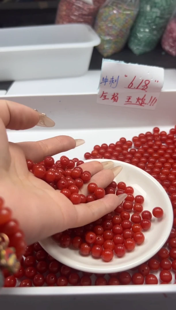 南红玛瑙未镶嵌颈饰w2185满肉南红8mm*40颗