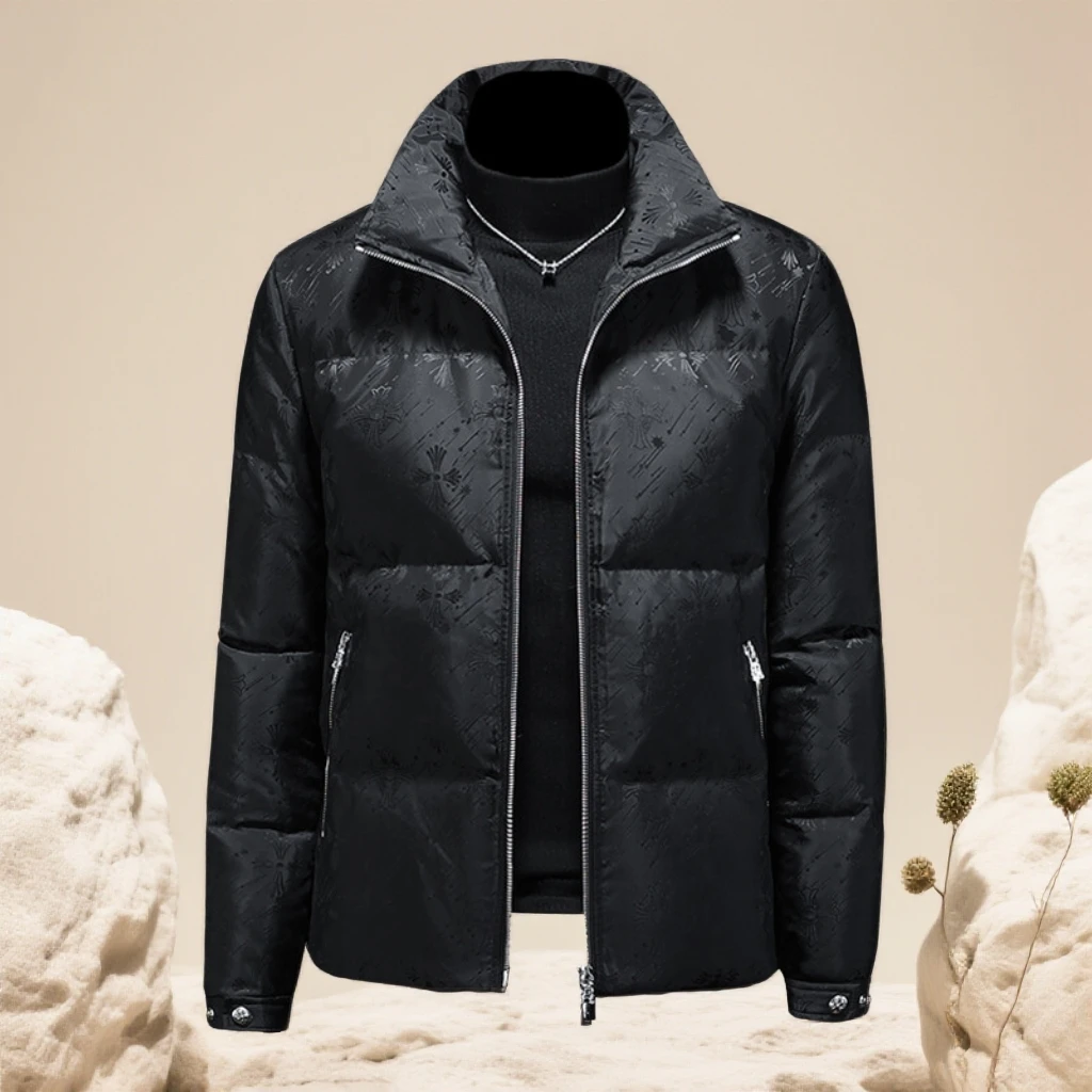 诺顿雷斯欧洲站男士冬季新款轻奢短款羽绒衣潮流加厚白鸭绒羽绒服