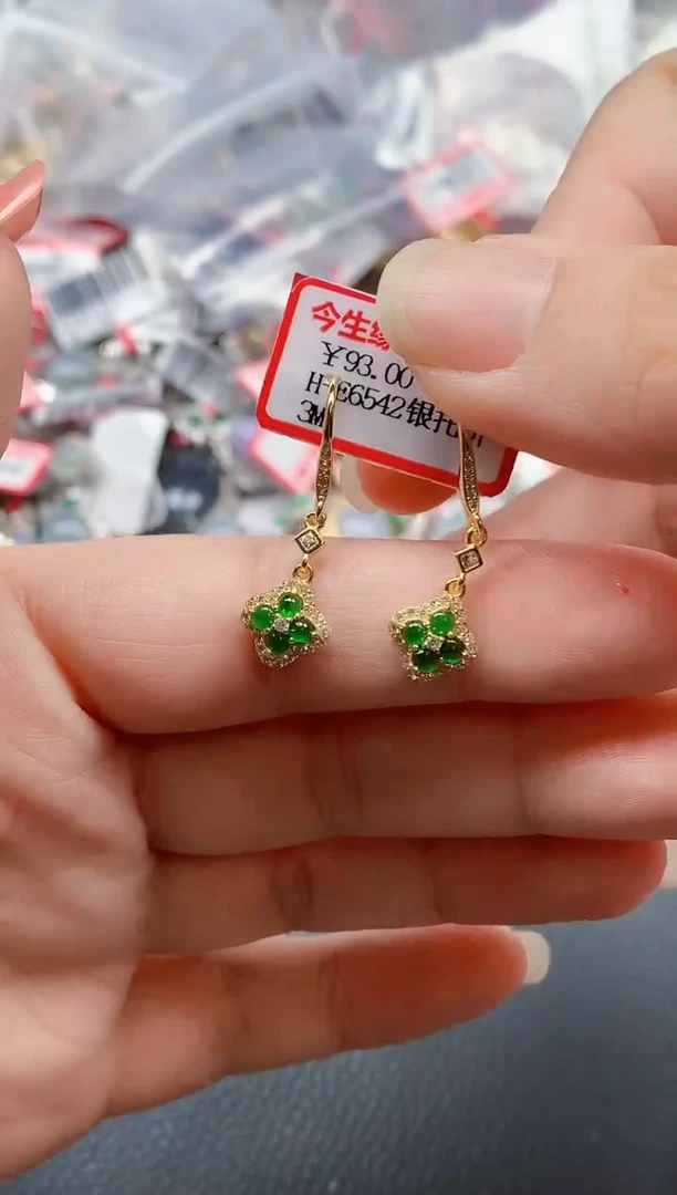 银S925镶嵌戒指翡翠天然A货缅甸翡翠