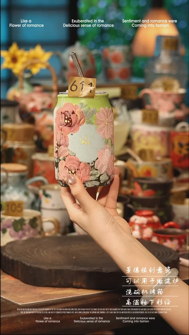 陶瓷景德镇高温釉下彩手工手绘款式