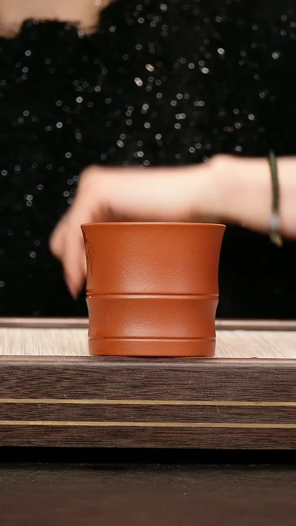 茶壶紫砂小煤窑朱泥 大竹节