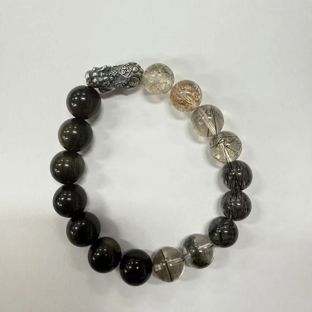 【雪灵阁】诸事皆顺老公石绿幽灵水晶手串