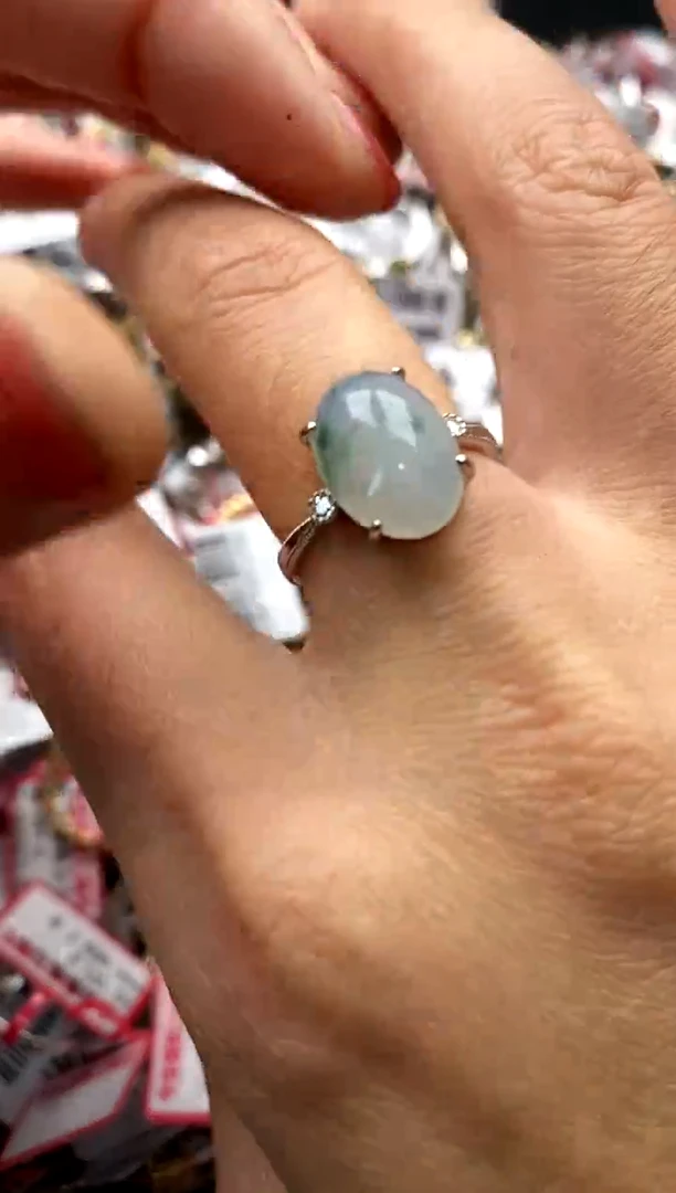 【闪购商品】翡翠戒指银S925镶嵌5555555     7