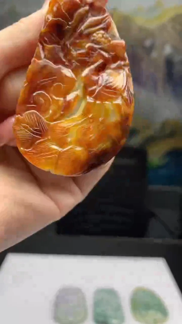 【闪购商品】定制翡翠未镶嵌1064ry-毛货挂件9