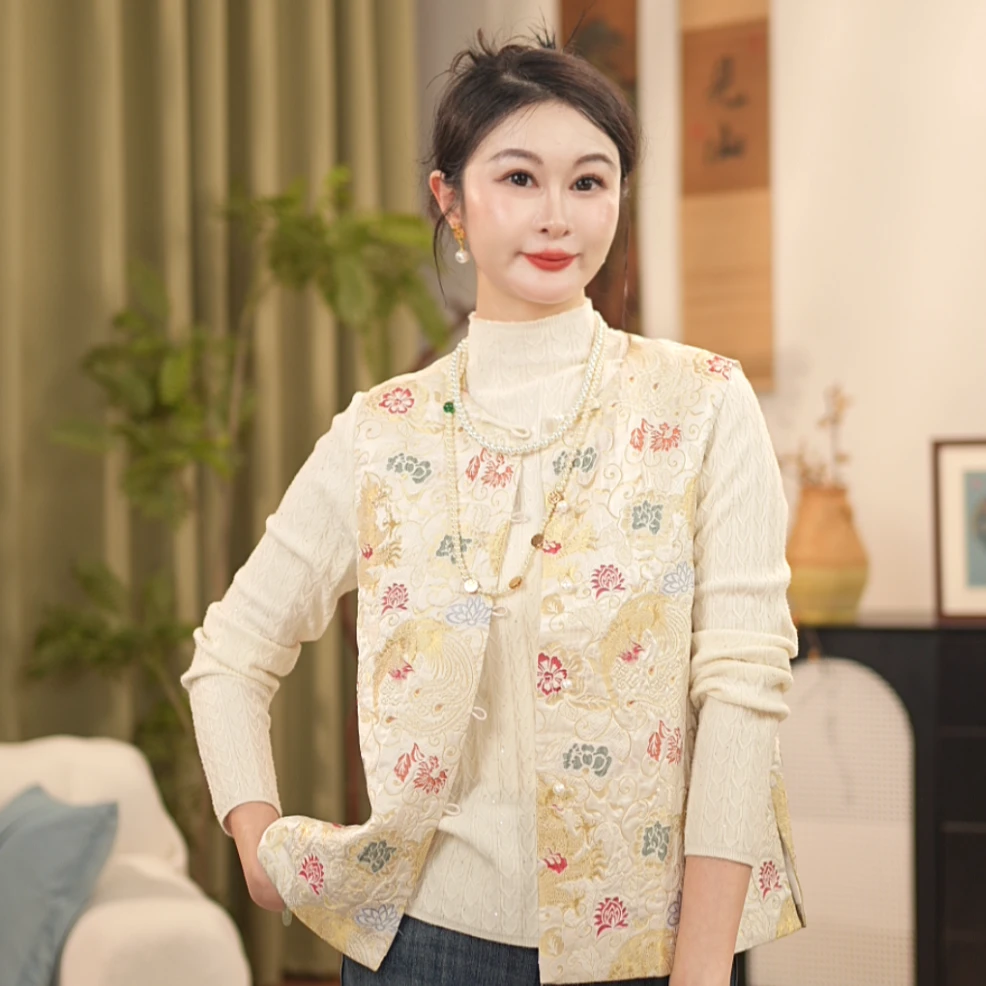 【贺贺专属】新中式日常提花桑蚕丝云锦马甲新中式777607