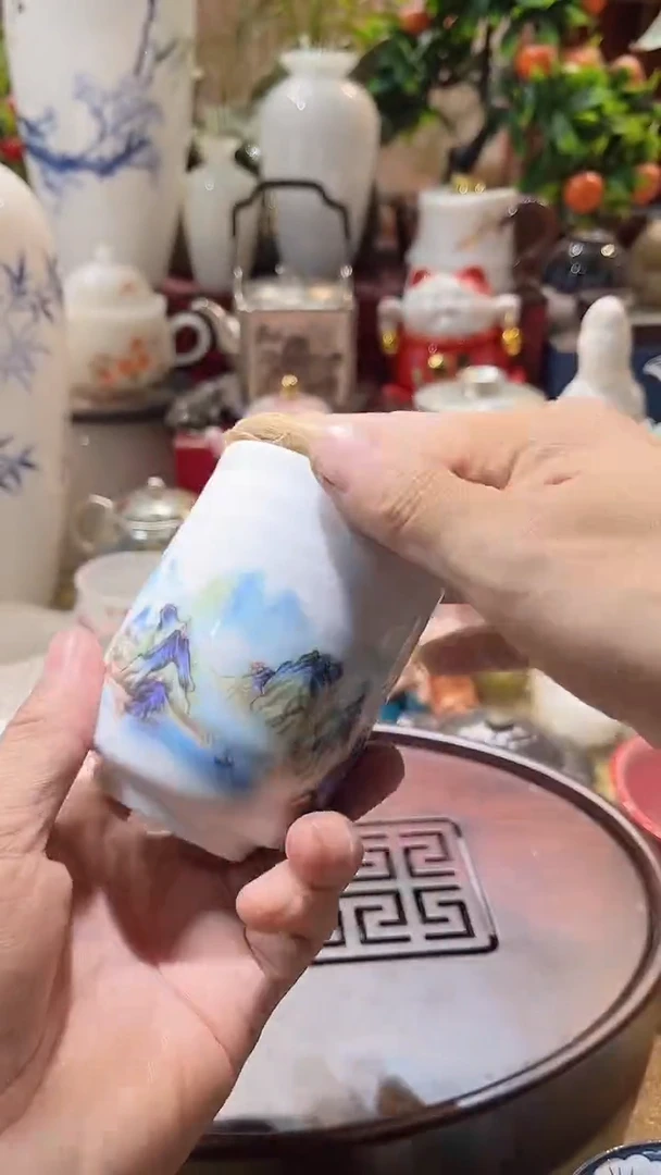 瓷片德艺茶器直播间@@山水可乐杯