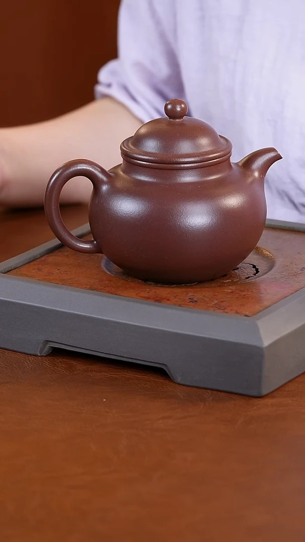 茶壶紫砂陆正荣紫泥掇球壶