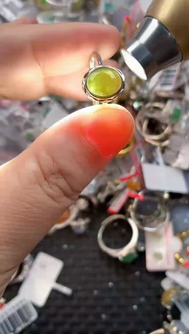 银S925镶嵌戒指翡翠555   5