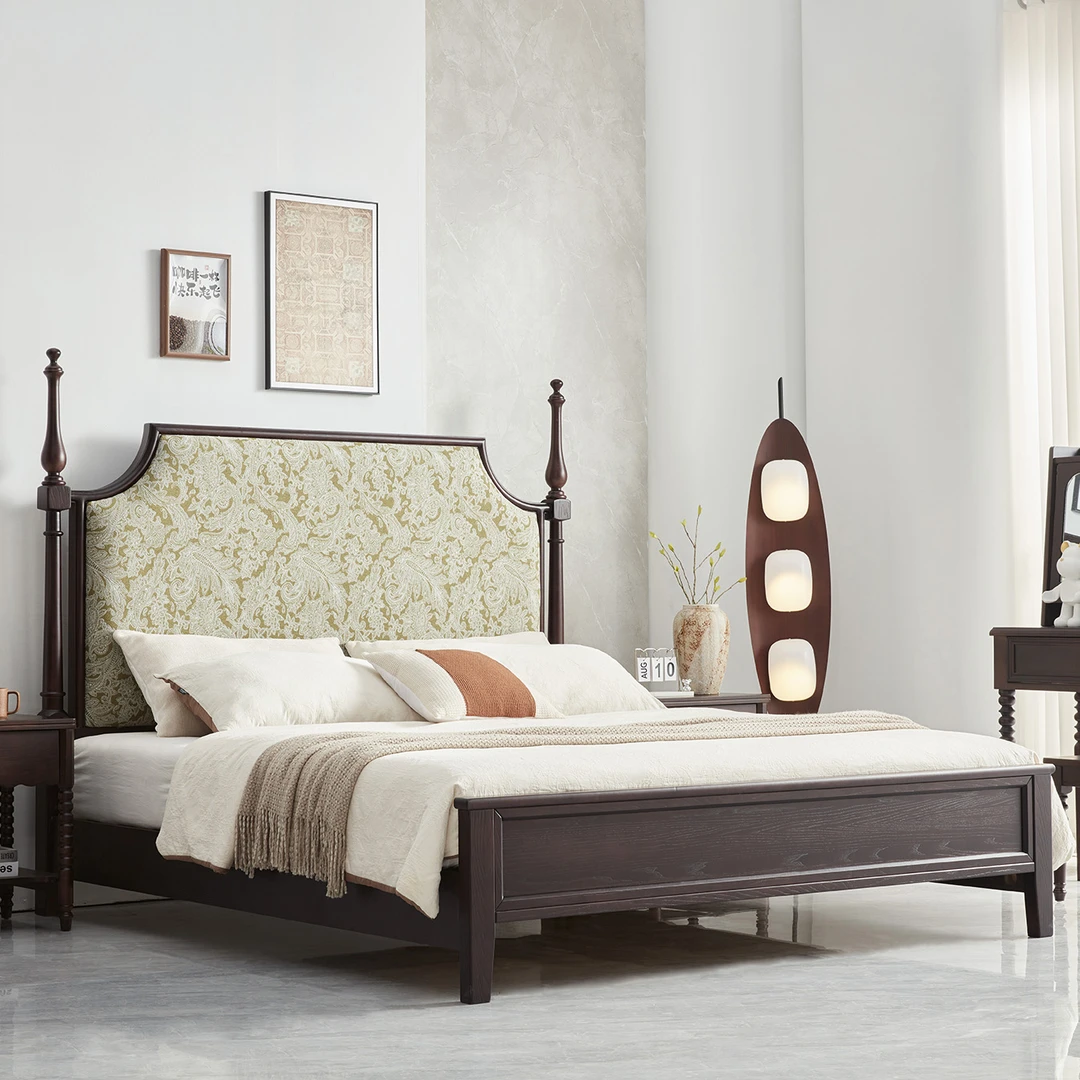 锦云星8839轻奢#中古风酒店实木大床复古法式欧式公主床1.8米x2米