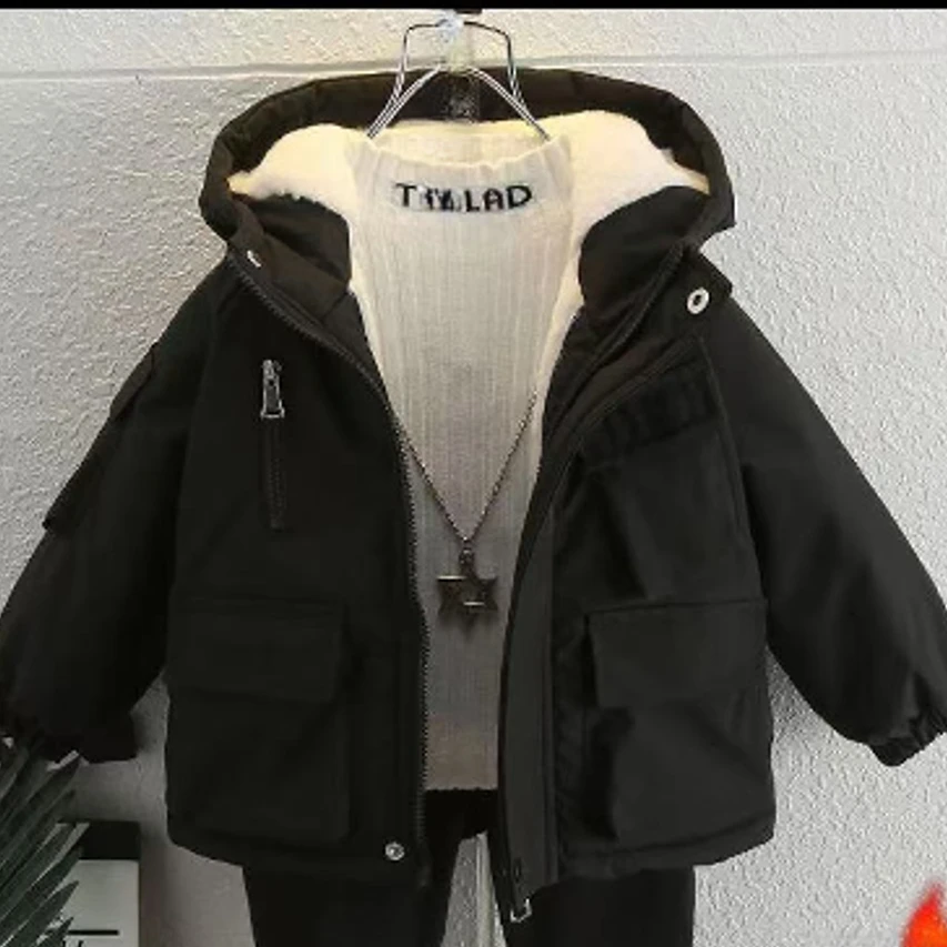 直播间扣号小鸭子儿童装男童女童冬季保暖中大童秋冬装三防童装