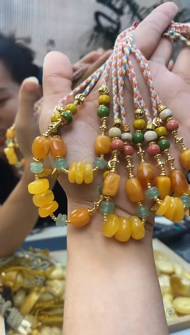 未镶嵌琥珀裸石琥珀蜜蜡锁骨链多样性发一