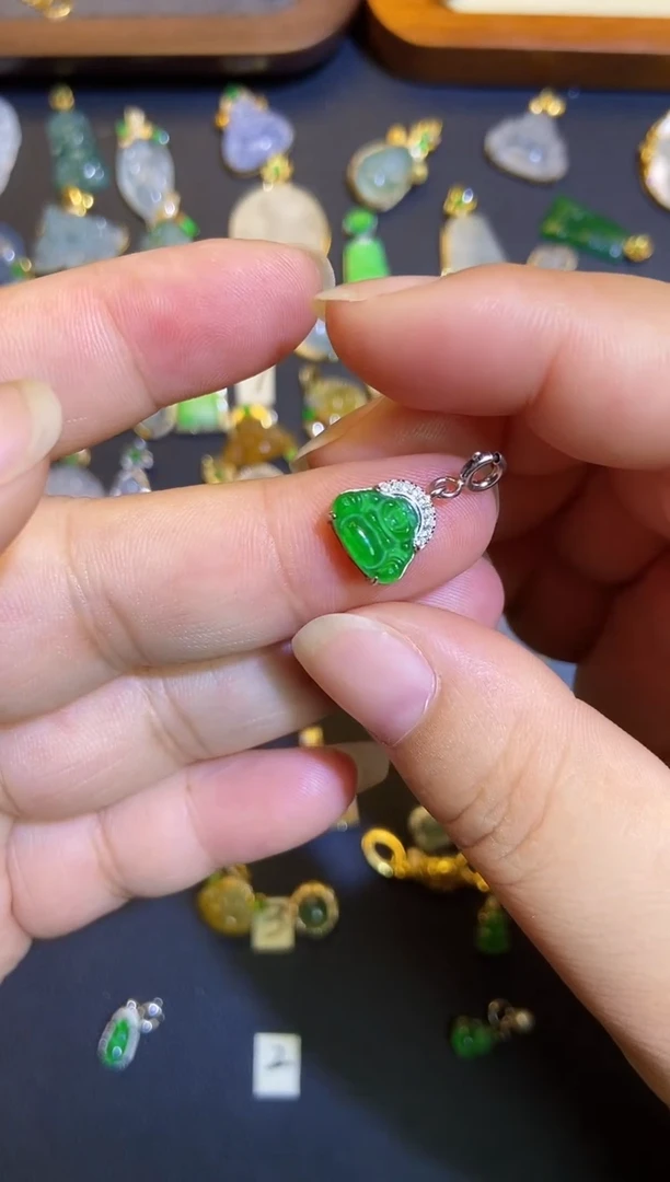 吊坠(不含链)银S925镶嵌翡翠1