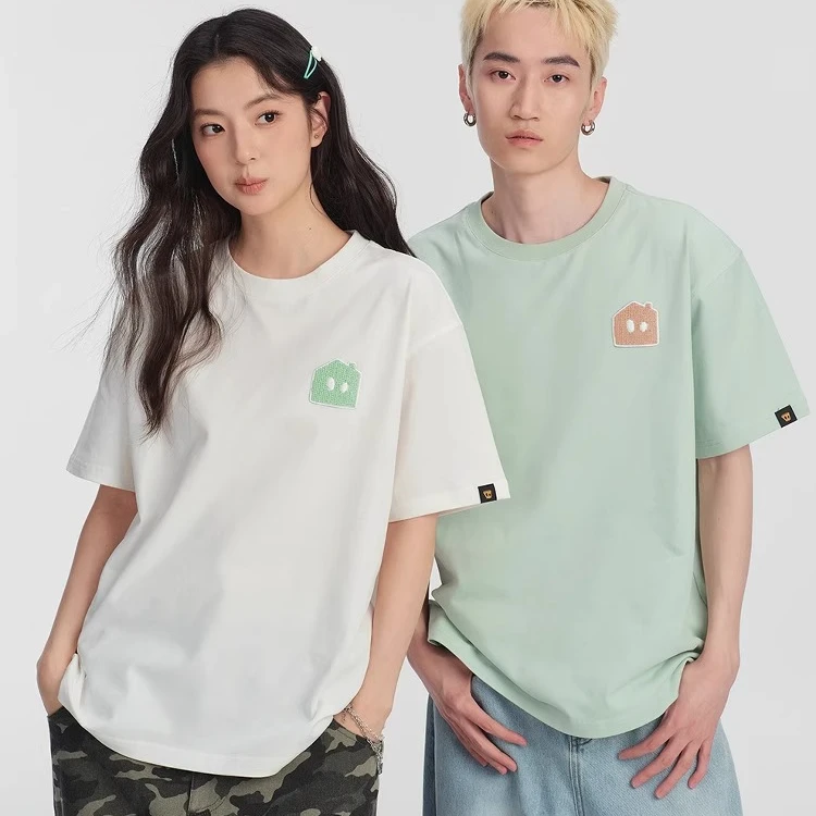Dangerouspeople薛之谦dsp夏季全棉小绣标短袖T恤情侣百搭潮半袖