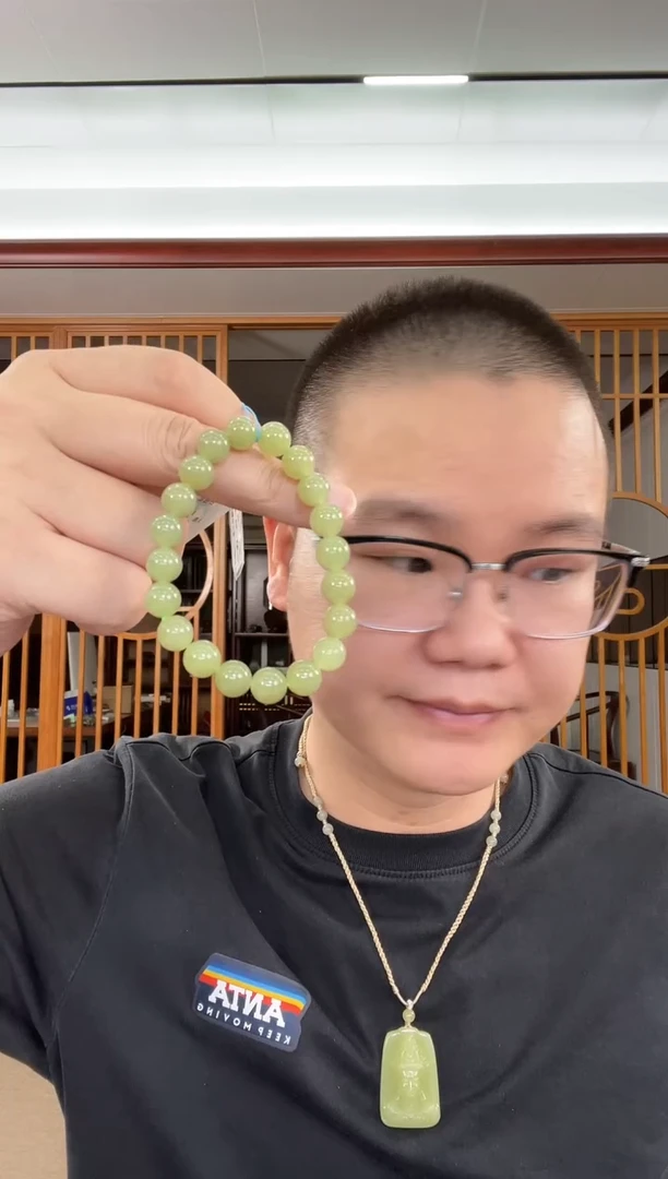 【闪购商品】和田玉手串未镶嵌卡10若羌黄口 圆珠 9007857