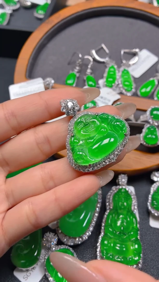 吊坠(不含链)银S925镶嵌翡翠1