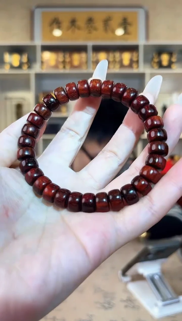 檀香紫檀（小叶紫檀）7*10 药片单圈手串