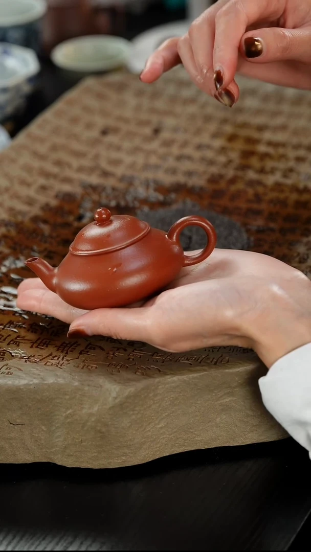 茶壶紫砂生砂朱泥矮梨新品