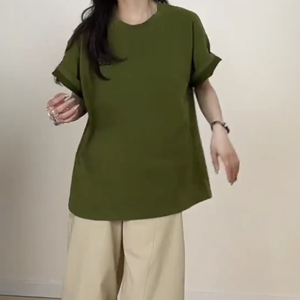夏款美式宽松复古刺绣印花短袖