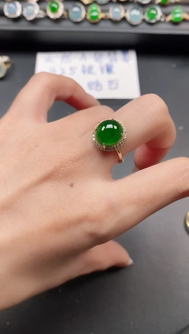 银S925镶嵌戒指翡翠11111