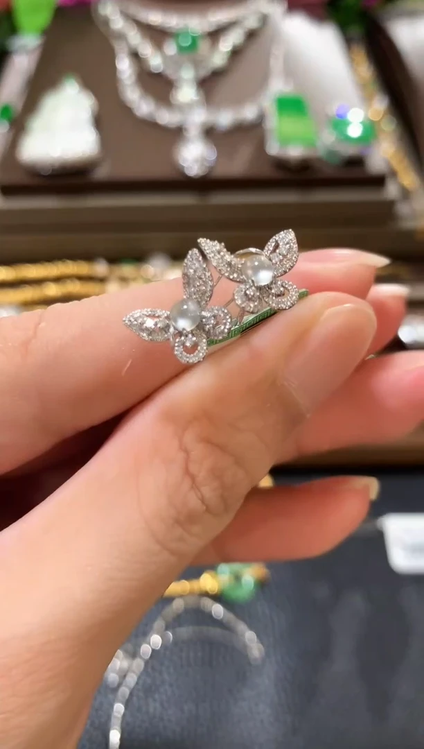 18K金镶嵌翡翠耳饰b23多样性一件发货