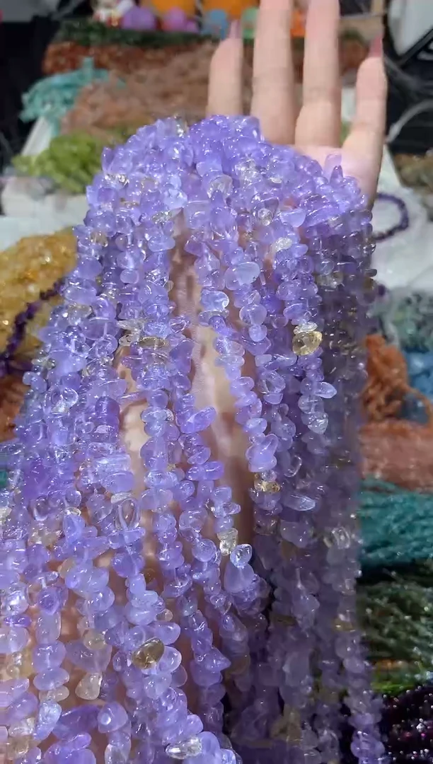 水晶珠宝半成品未镶嵌aaa紫黄晶