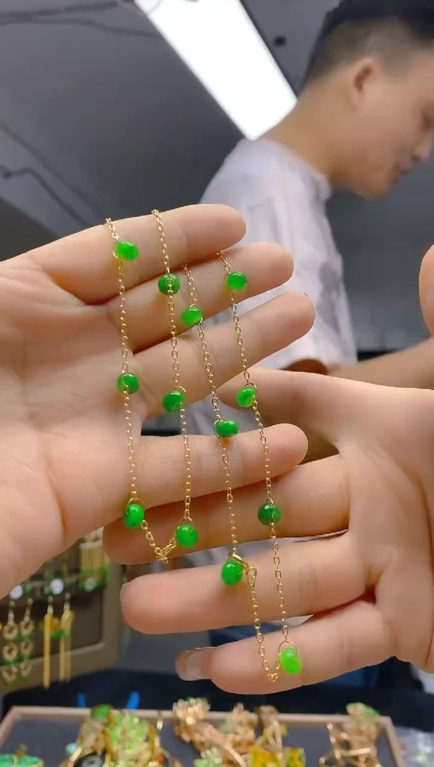 【闪购商品】翡翠耳饰合金0230翡翠锁骨链