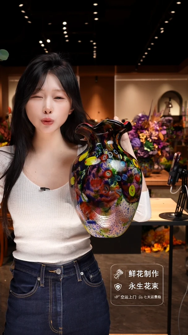 手工艺品琉璃手工花器花束空运包邮送货上门-以图片为准