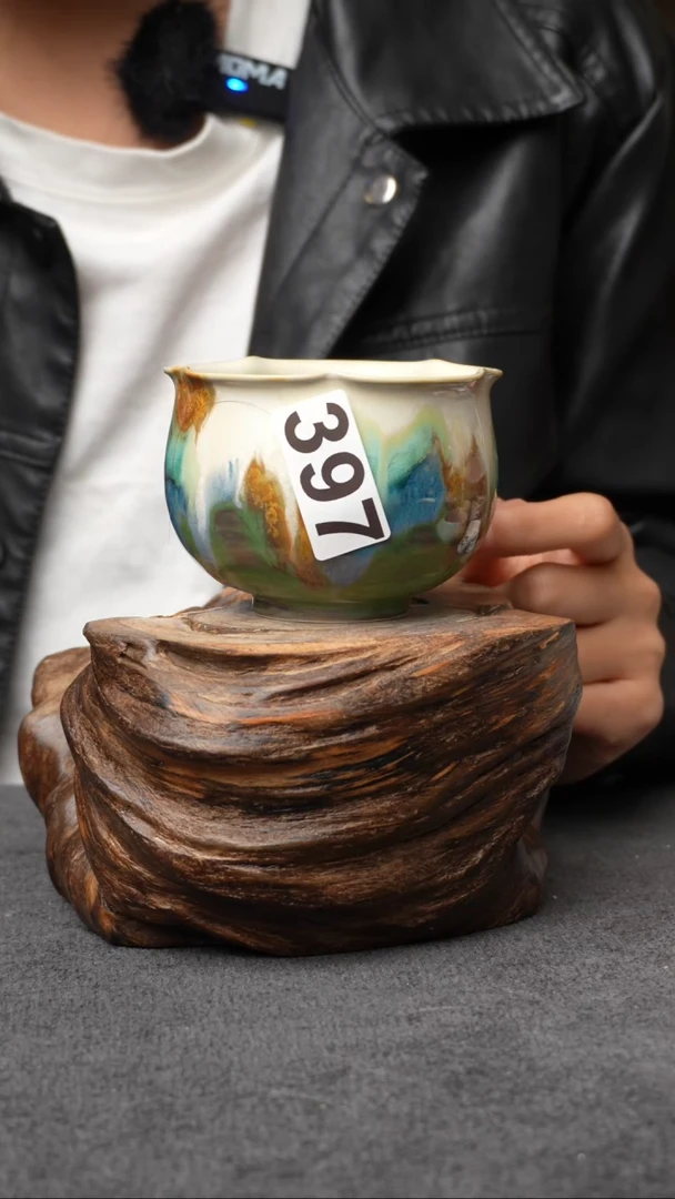 杯子397景德镇手创颜色釉杯（食品级）带冰裂纹