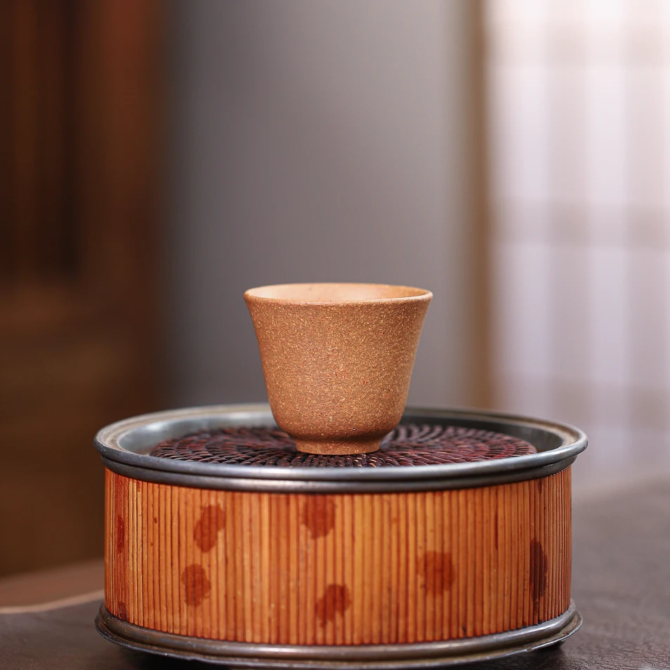 无添加黄降坡70cc高铃铛杯宜兴紫砂主人杯客人杯纯原矿杯